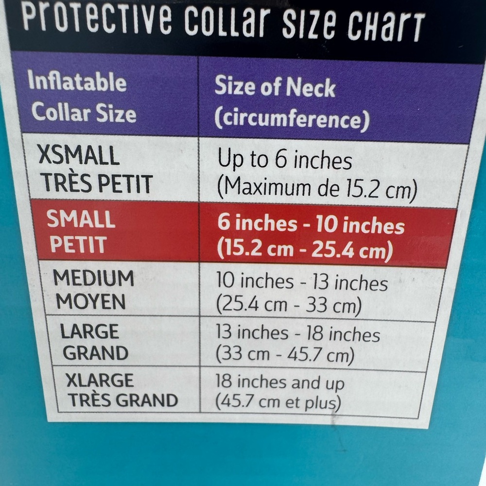 Calm Paws premium inflatable, protective collar, small dogs, neck size 6–10” NIB - Picture 5 of 9